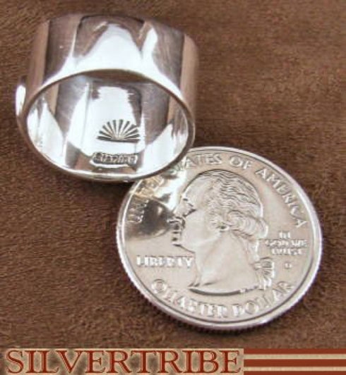 Oyster Shell Multicolor Inlay Sterling Silver Ring Size 8-1/4 NS38855